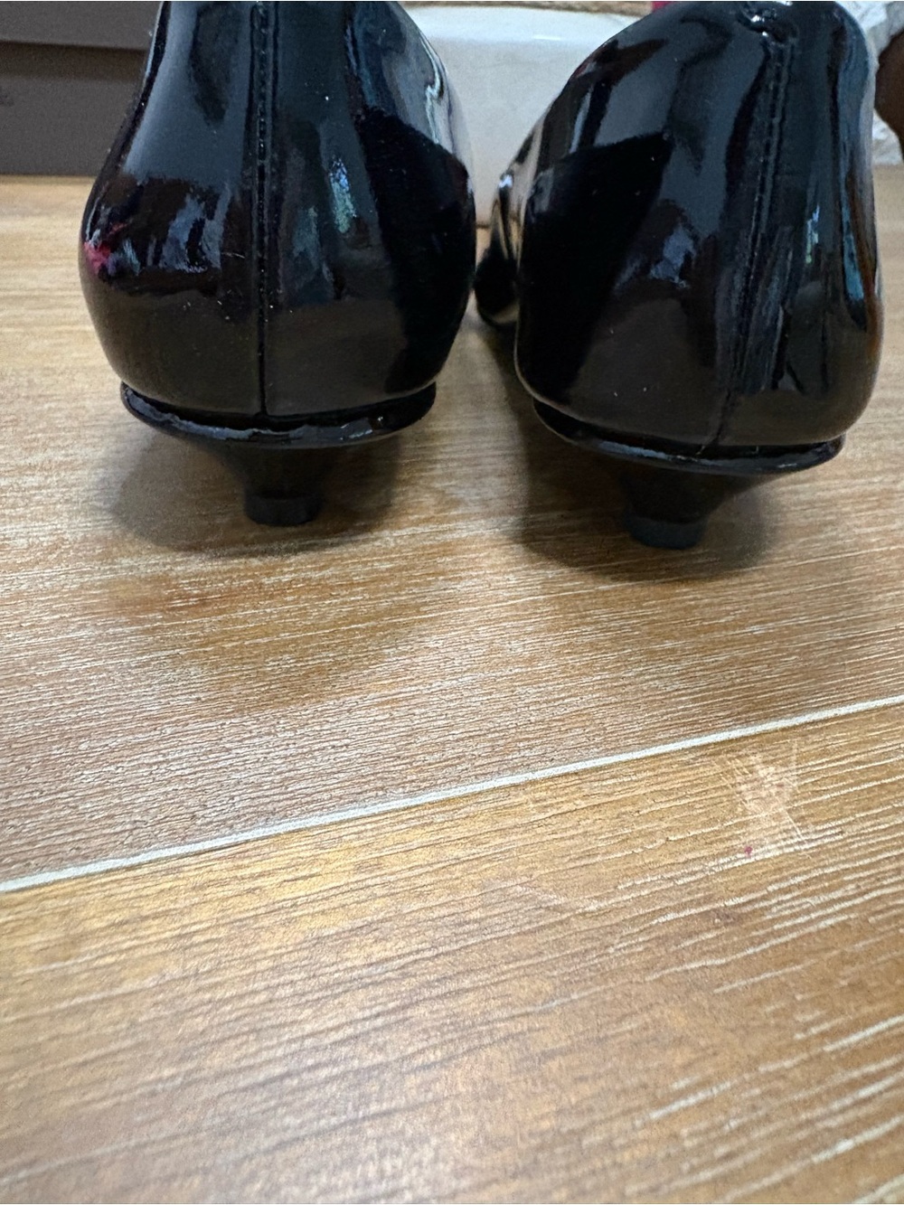 Paolo Black Patent Pointed Toe Pumps With Low Heel - Picture 3 of 10
